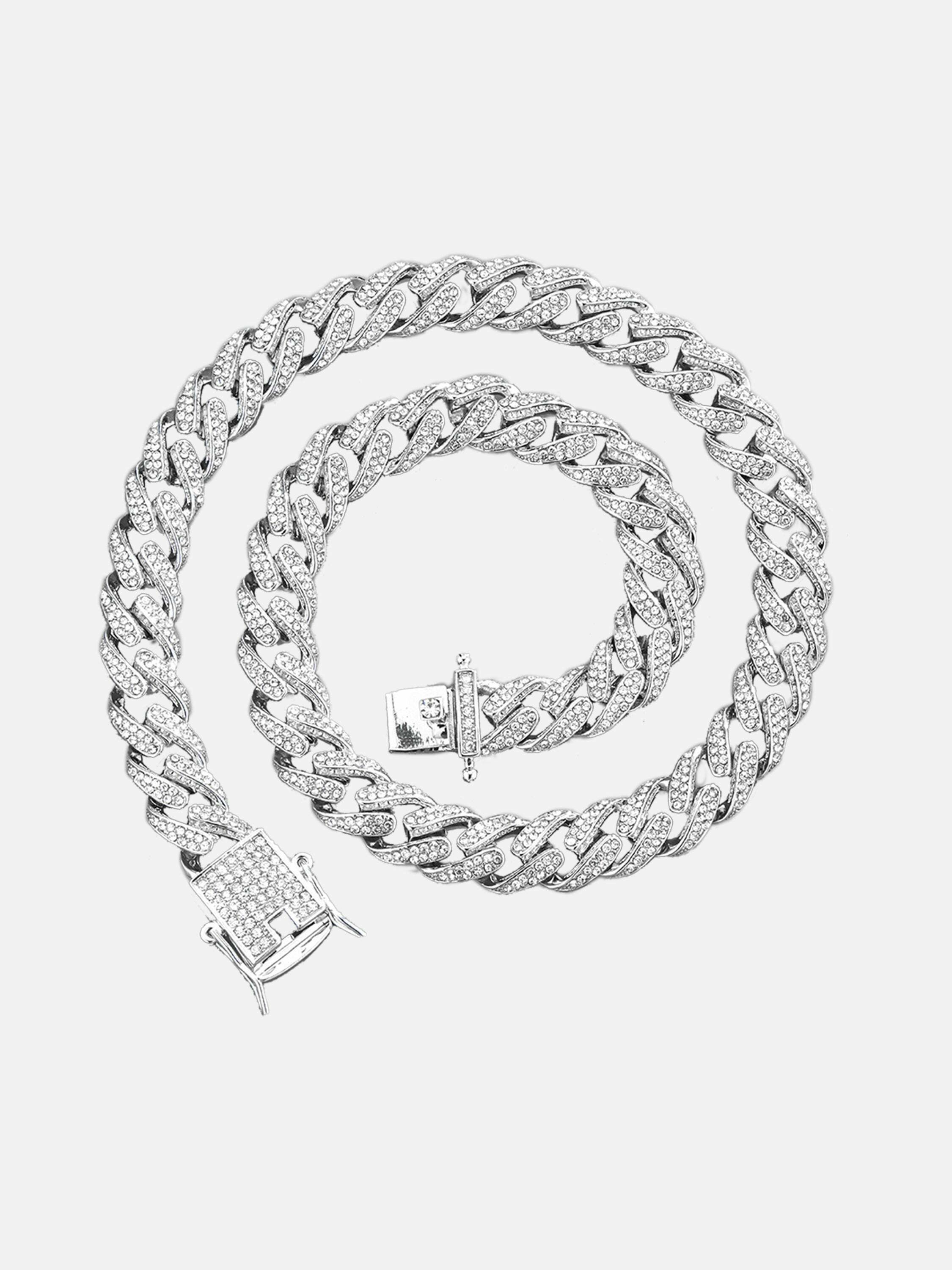 Gen Z Hip-hop Cuban Chain Ice Out Link Jewelry - Trendy Streetwear