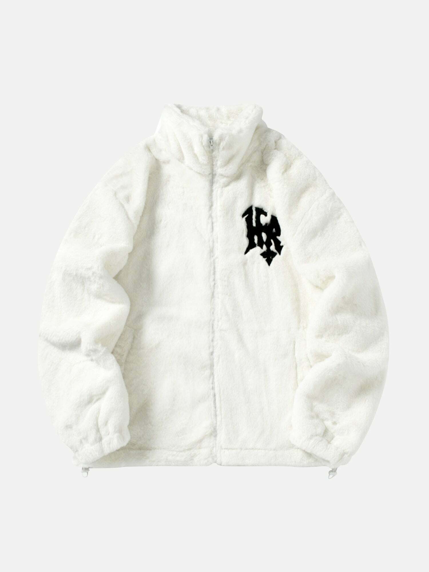 Gen Z Hip-hop Letter Rabbit Fur Jacket - Streetwear Fashion