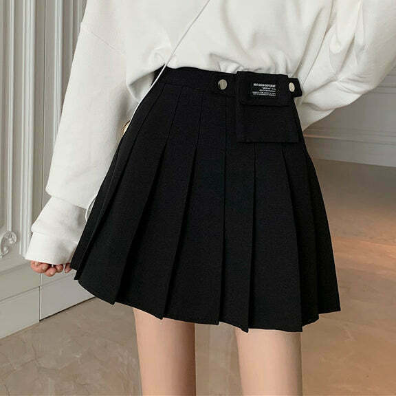 Gen Z K-POP High Waist Pleated A-Line Short Skirt for Y2K Streetwear Style