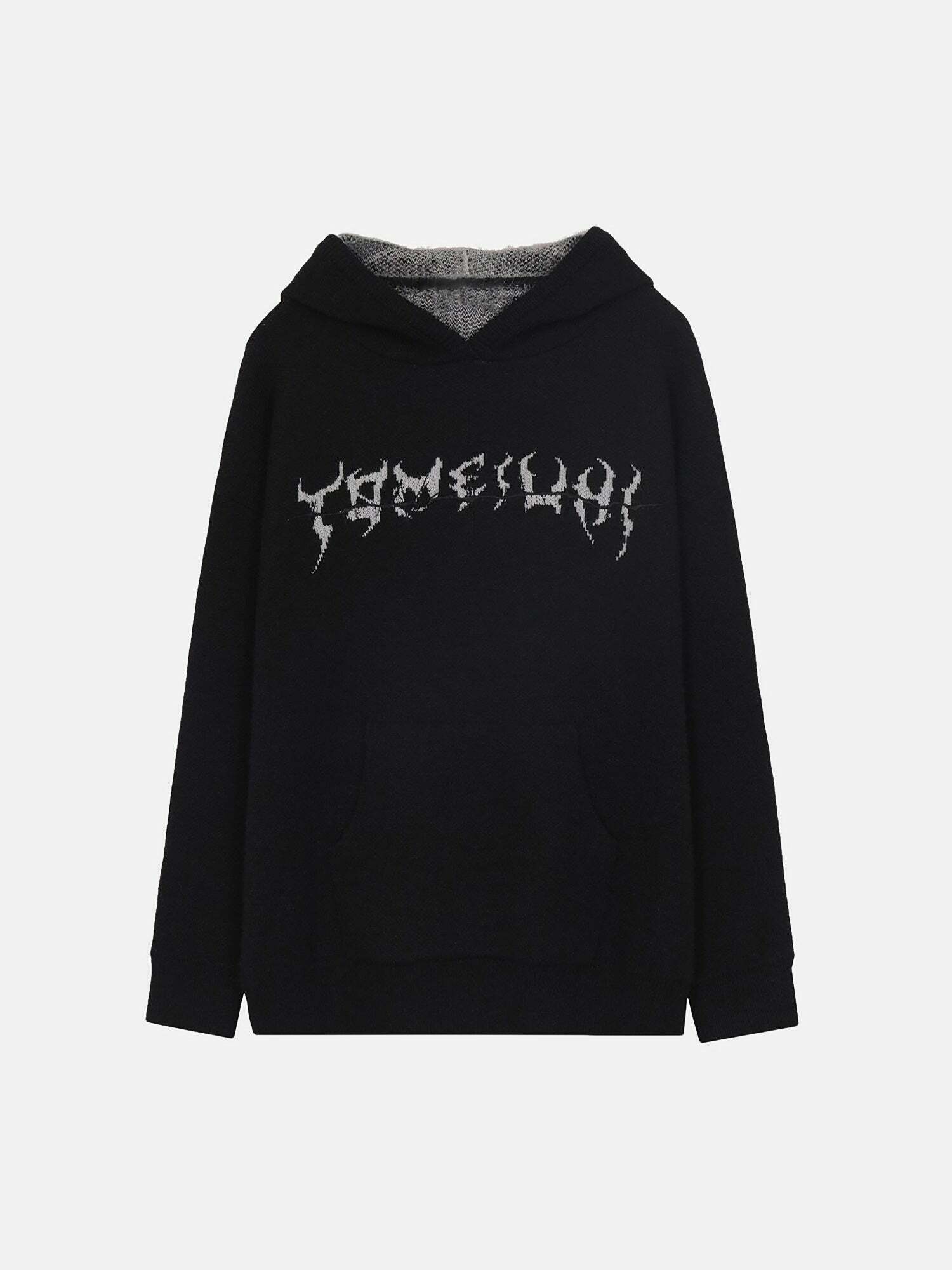 Gen Z K-POP Jacquard Hooded Sweater for Streetwear Fashion