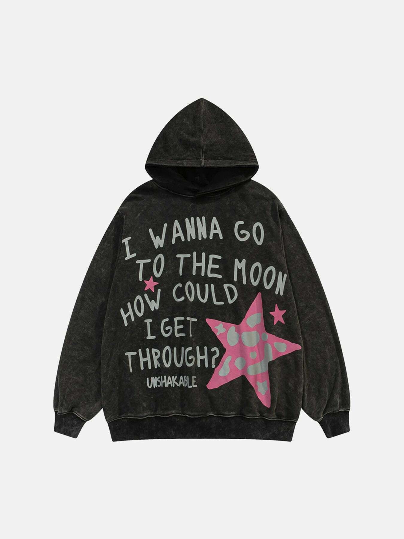 Gen Z K-POP Streetwear: Alphabet Pentagram Hoodie for Y2K Style