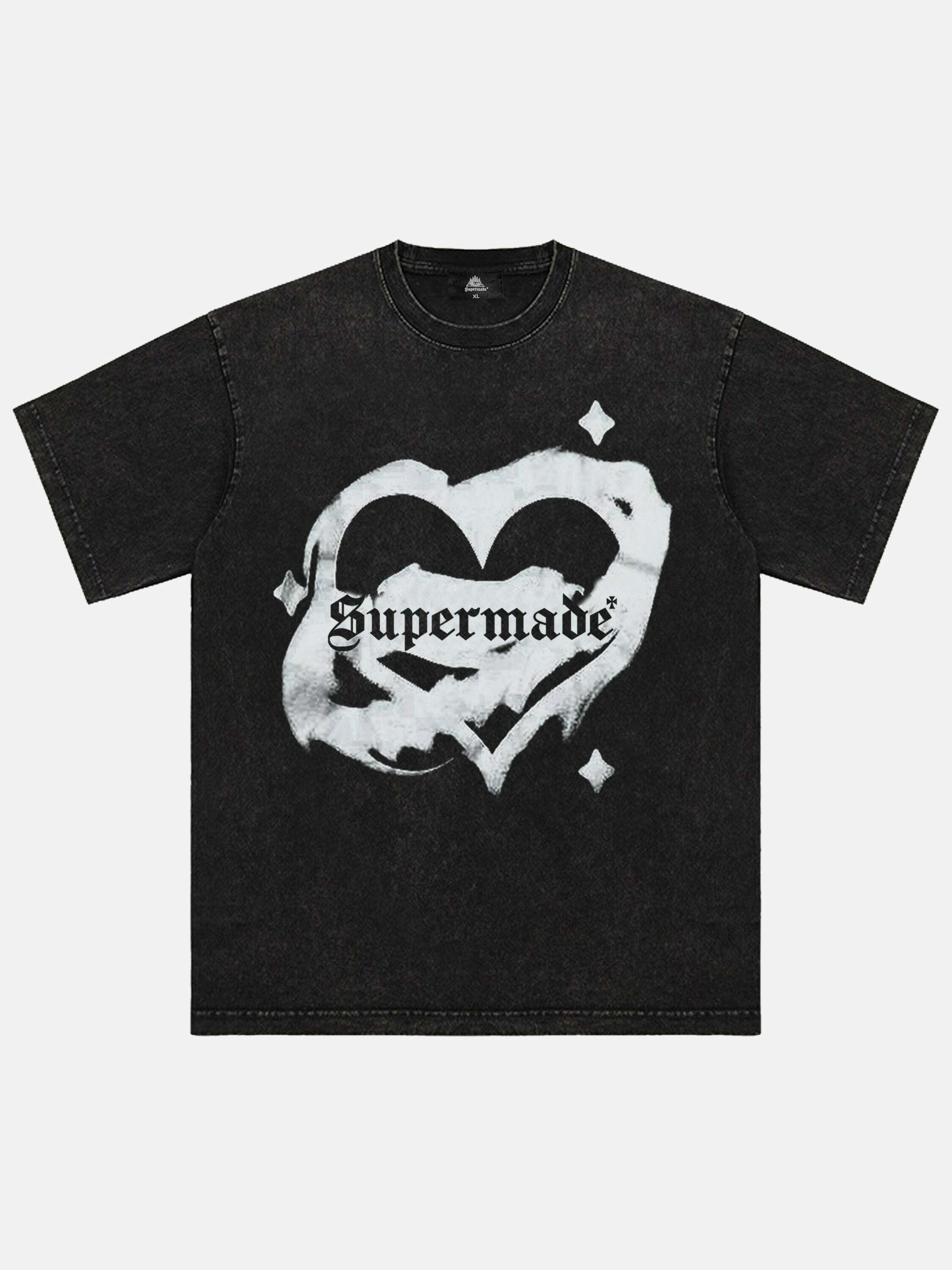 Gen Z K-POP Streetwear: American Niche Love Graphic Tee for Y2K Style