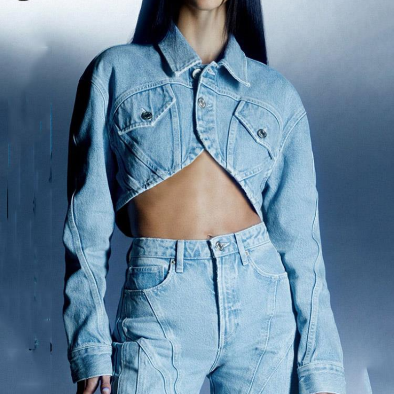 Gen Z K-POP Streetwear: Anya Denim Set for Y2K Fashion