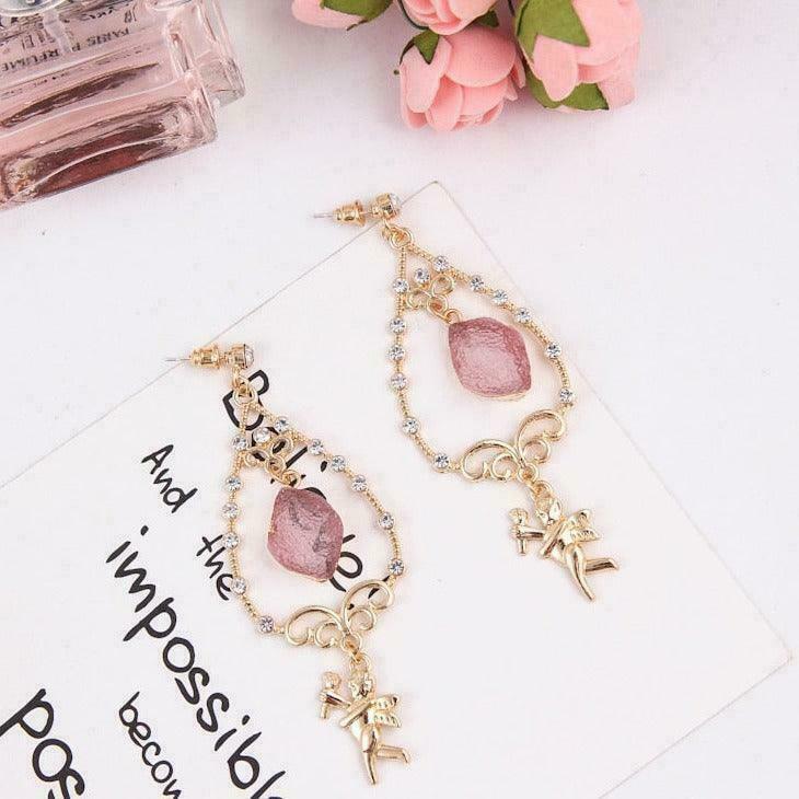 Gen Z K-POP Streetwear: Cherub Fairycore Princess Earrings