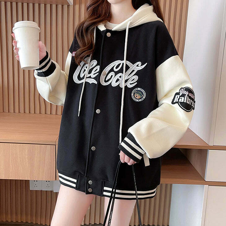 Gen Z K-POP Streetwear: Cozy Hooded Baseball Sweatshirt