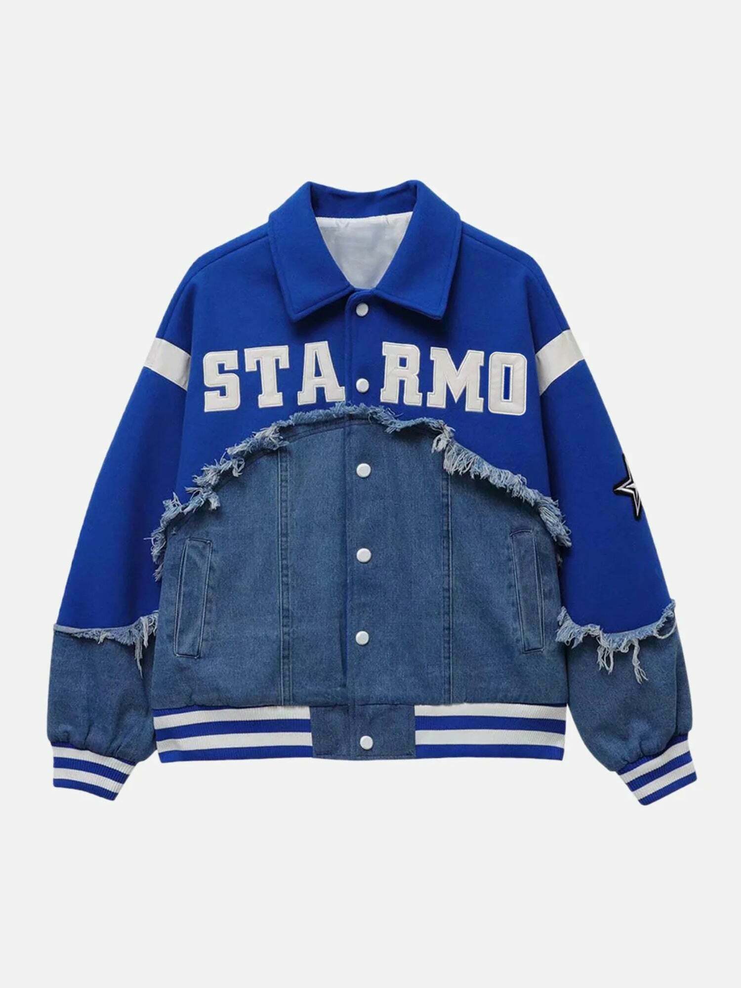 Gen Z K-POP Streetwear Denim Baseball Jacket - Trendy Y2K Style