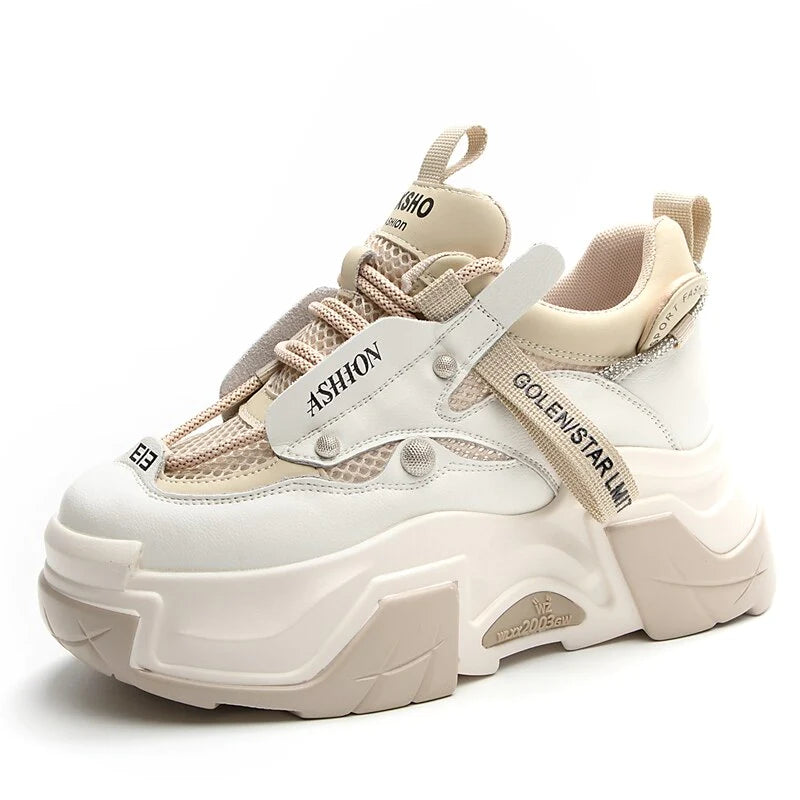 Gen Z K-POP Streetwear: Elegance Enclave Platform Sneakers