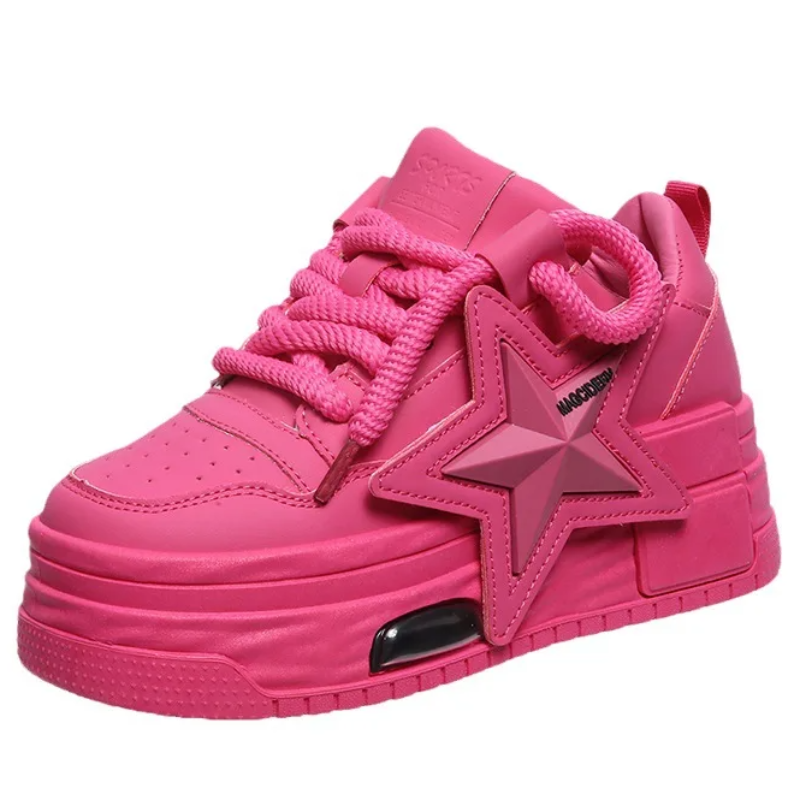 Gen Z K-POP Streetwear: FlashStar Platform Sneakers for Y2K Style