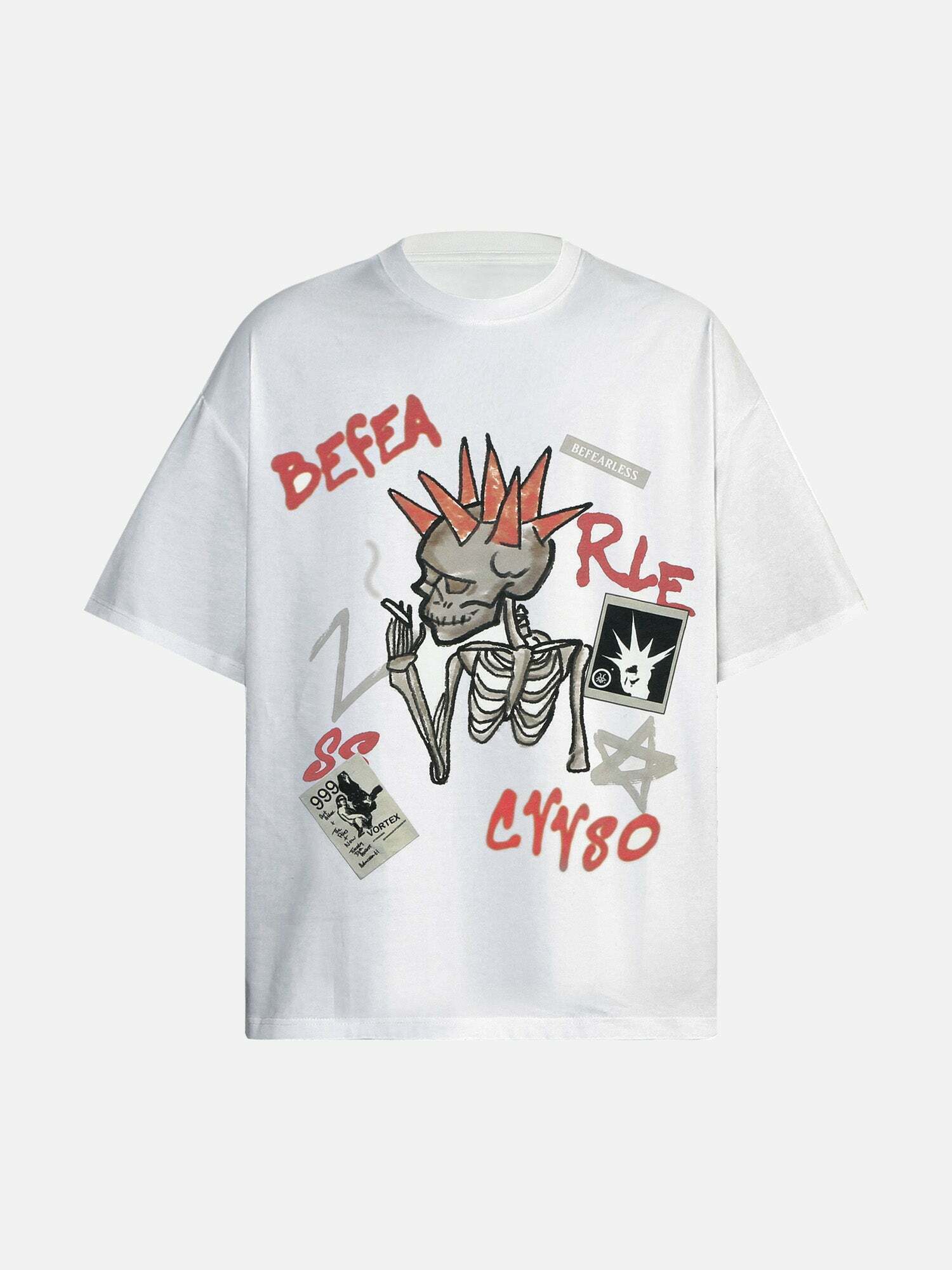 Gen Z K-POP Streetwear: Fun Graffiti Print T-shirt for Y2K Fashion