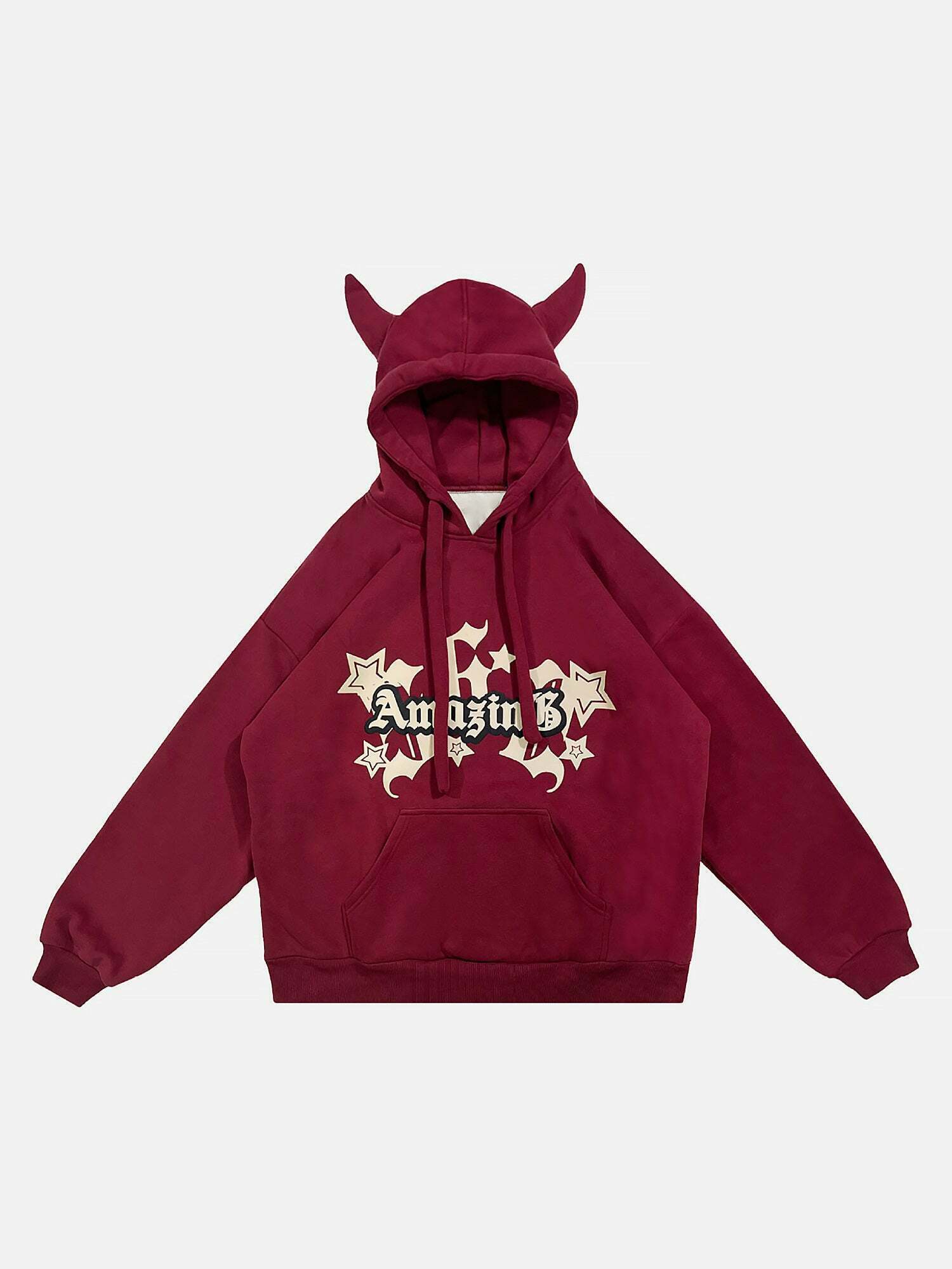 Gen Z K-POP Streetwear: Funny Letter Print Velvet Hoodie