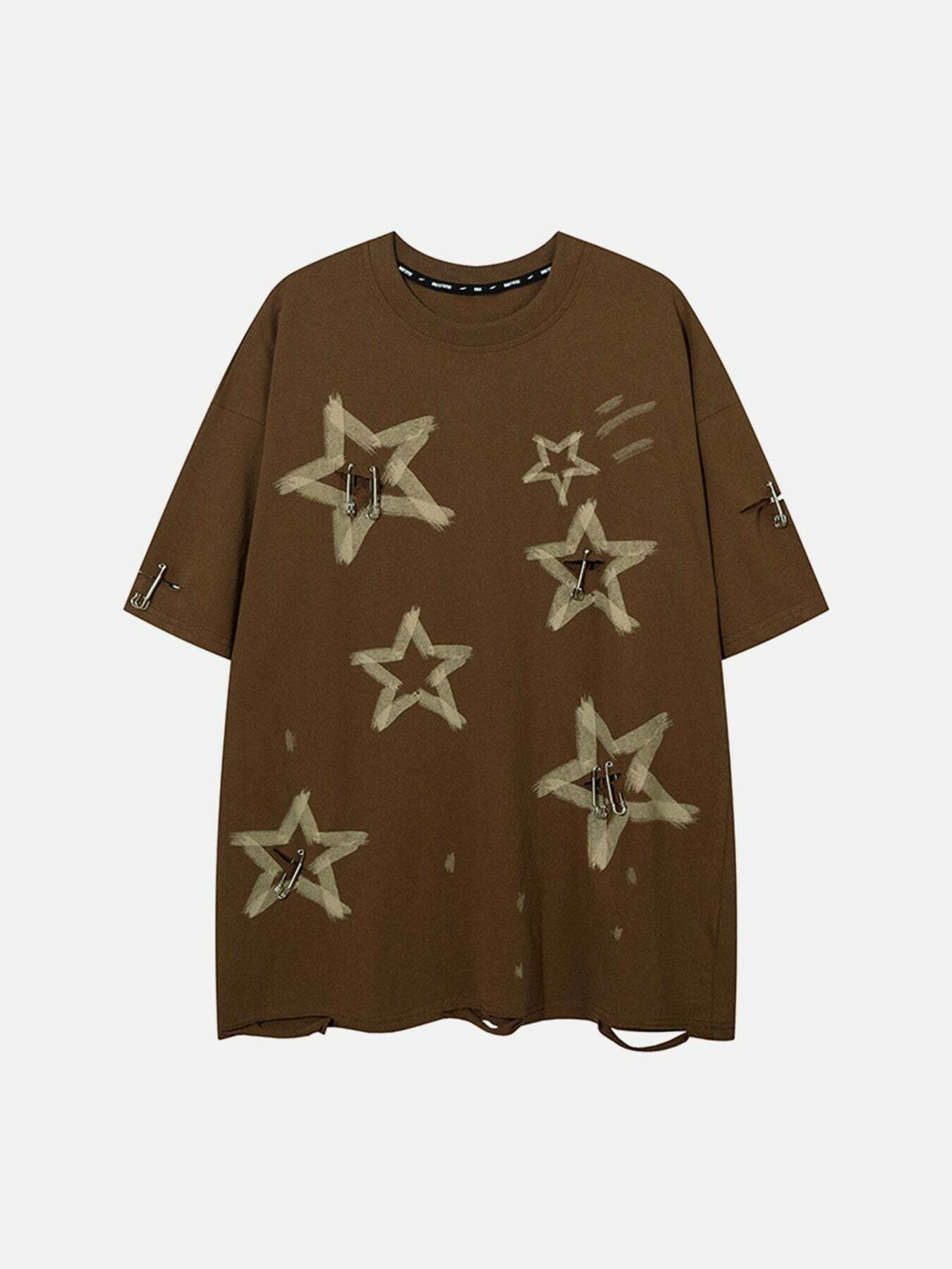 Gen Z K-POP Streetwear: High Street Star Loose T-Shirt for Y2K Style