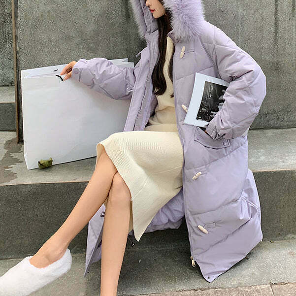 Gen Z K-POP Streetwear: Hooded Cotton Coat with Horn Buttons