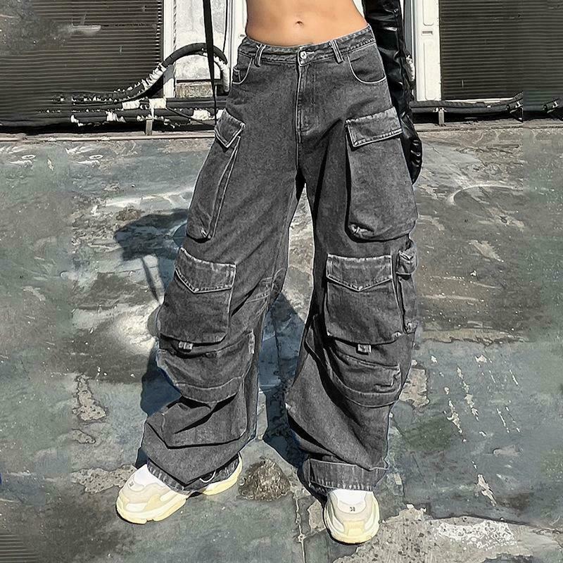 Gen Z K-POP Streetwear: Jorden Distressed Cargo Pants for Y2K Style