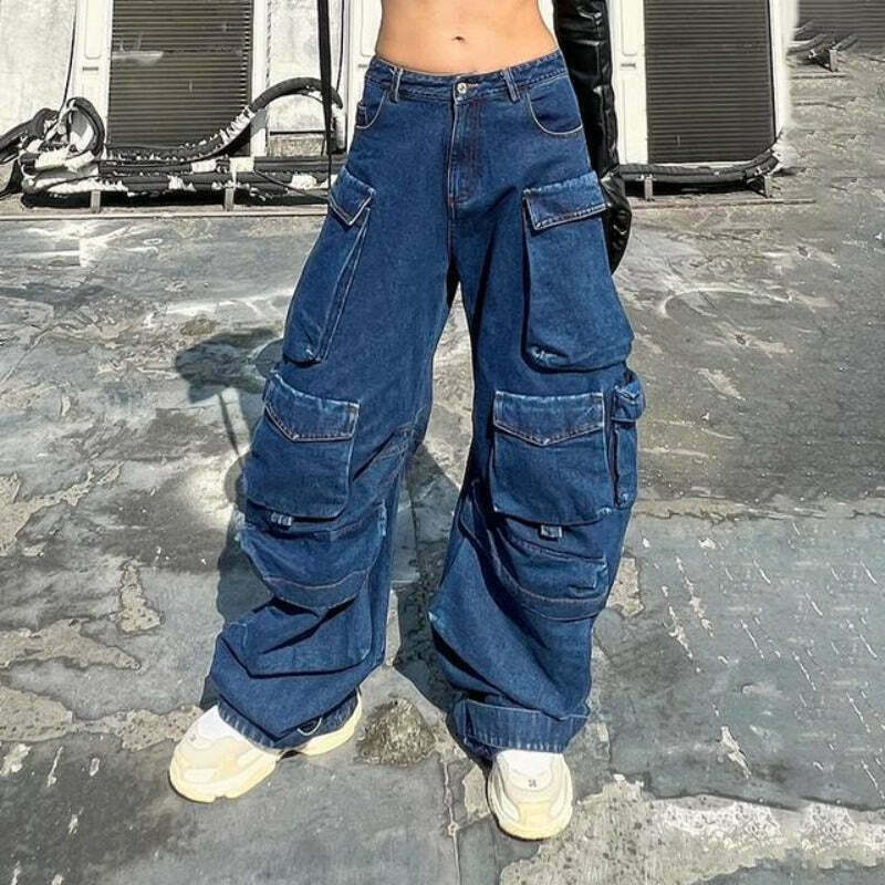 Gen Z K-POP Streetwear: Jorden Distressed Cargo Pants for Y2K Style