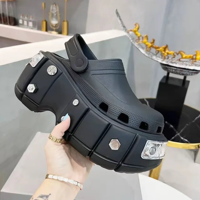 Gen Z K-POP Streetwear: Krakow Platform Slippers for Y2K Style