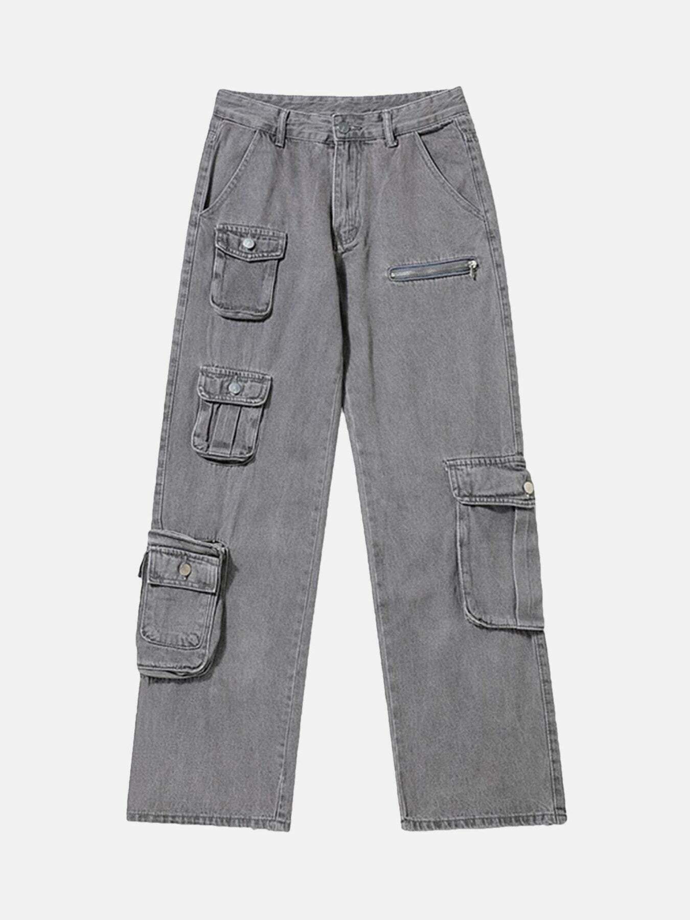 Gen Z K-POP Streetwear: Multi-Pocket Work Pants