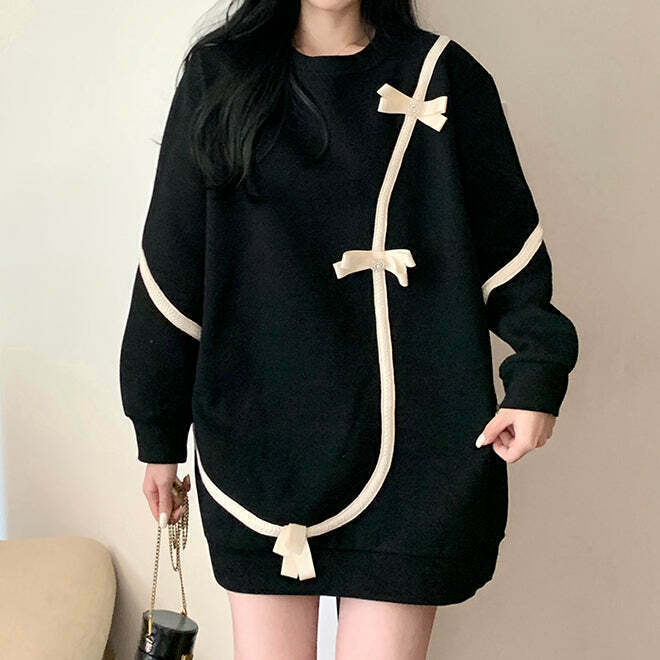 Gen Z K-POP Streetwear: Oversized Round Neck Sweatshirt for Cozy Style