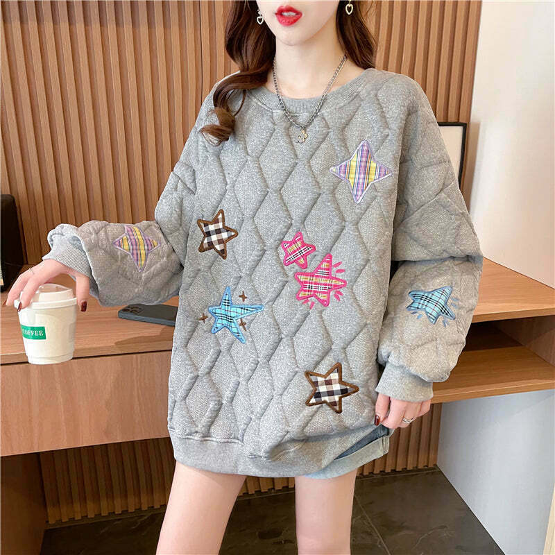 Gen Z K-POP Streetwear: Personalized Star Long-Sleeve Sweatshirt