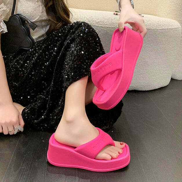 Gen Z K-POP Streetwear Platform High-Heel Sandals