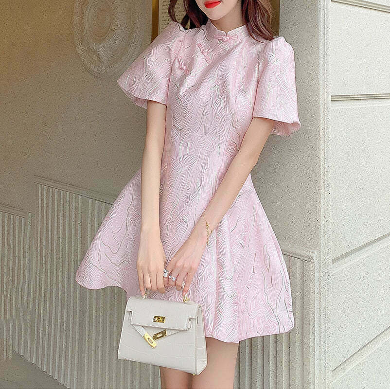 Gen Z K-POP Streetwear: Puff Sleeve Court Style Princess Dress