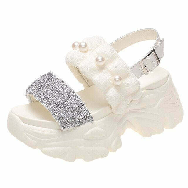 Gen Z K-POP Streetwear: Queen Summer Sandals for Y2K Fashion