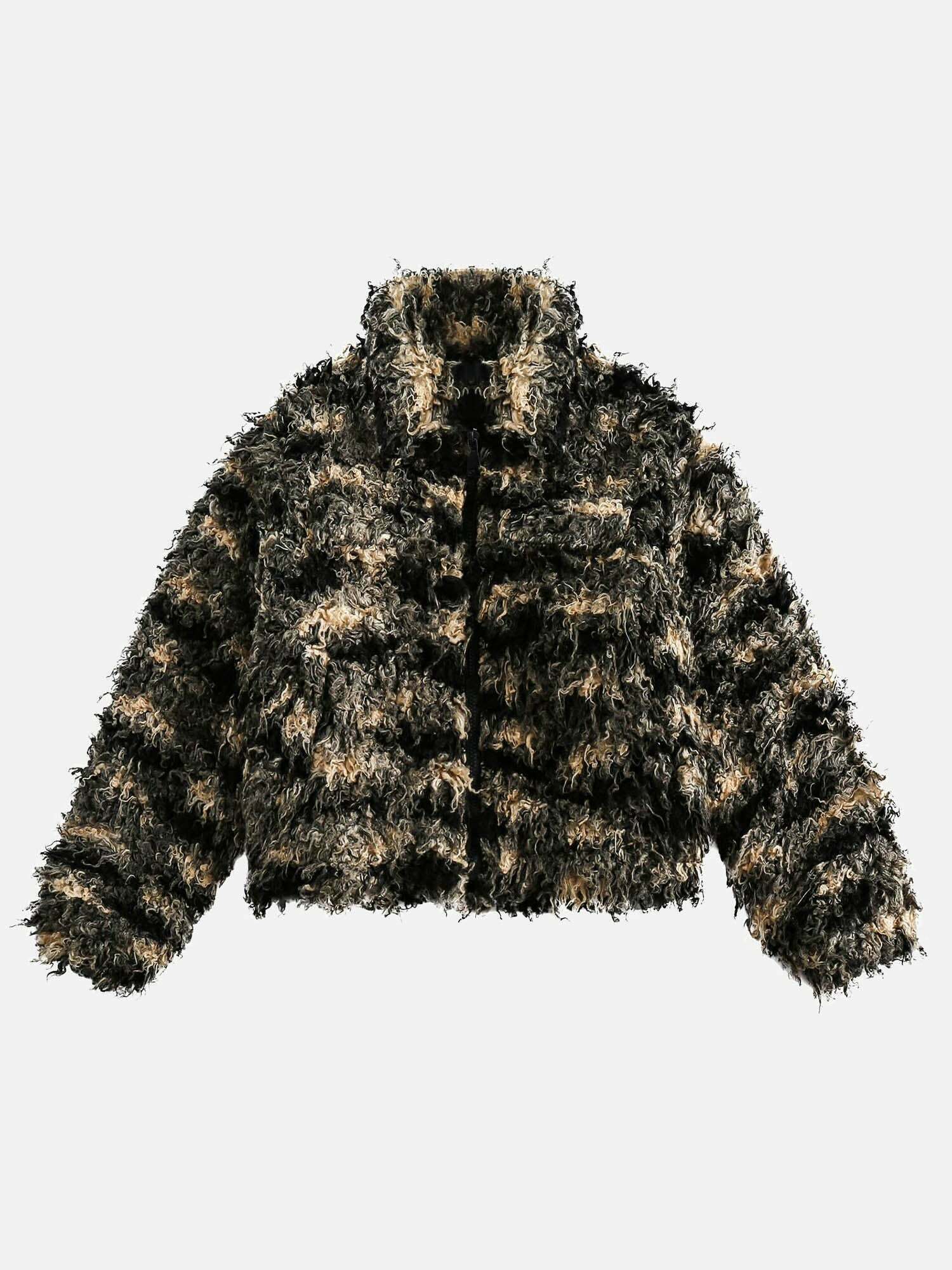 Gen Z K-POP Streetwear: Retro Lamb Wool Short Jacket for Y2K Style