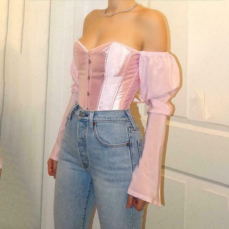 Gen Z K-POP Streetwear: Starla Fairycore Princess Corset Top