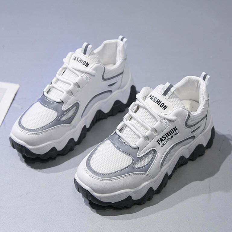 Gen Z K-POP Streetwear: Stylish Thick-Soled Running Shoes