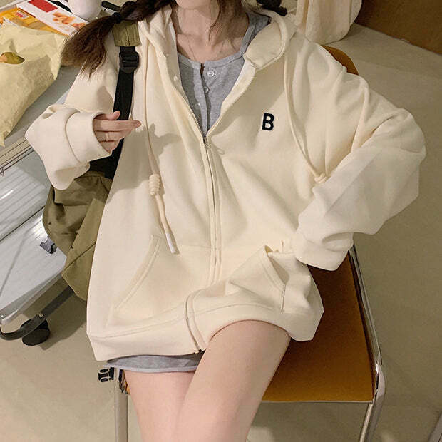 Gen Z K-POP Streetwear Sweatshirt with Double Hat Embroidery