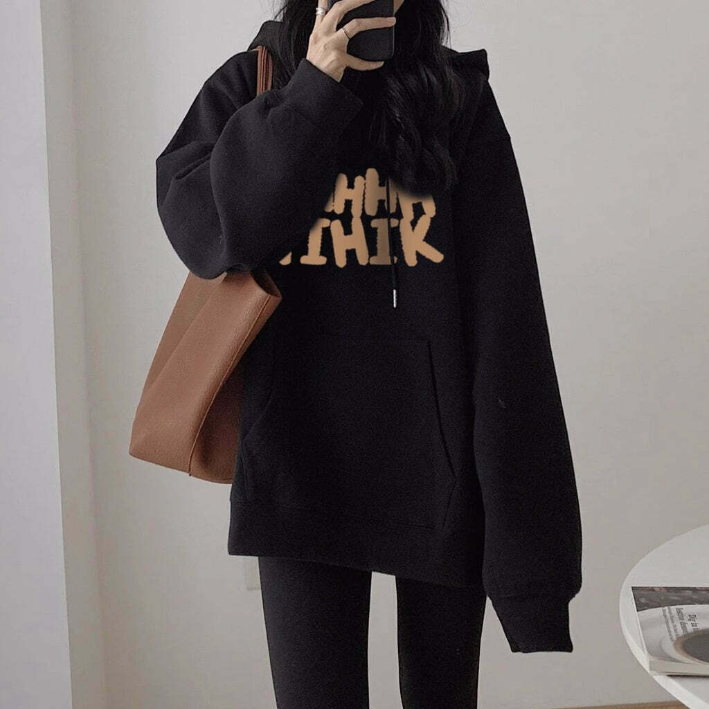 Gen Z K-POP Streetwear Sweatshirt with Wrap Collar and Double Layer Design