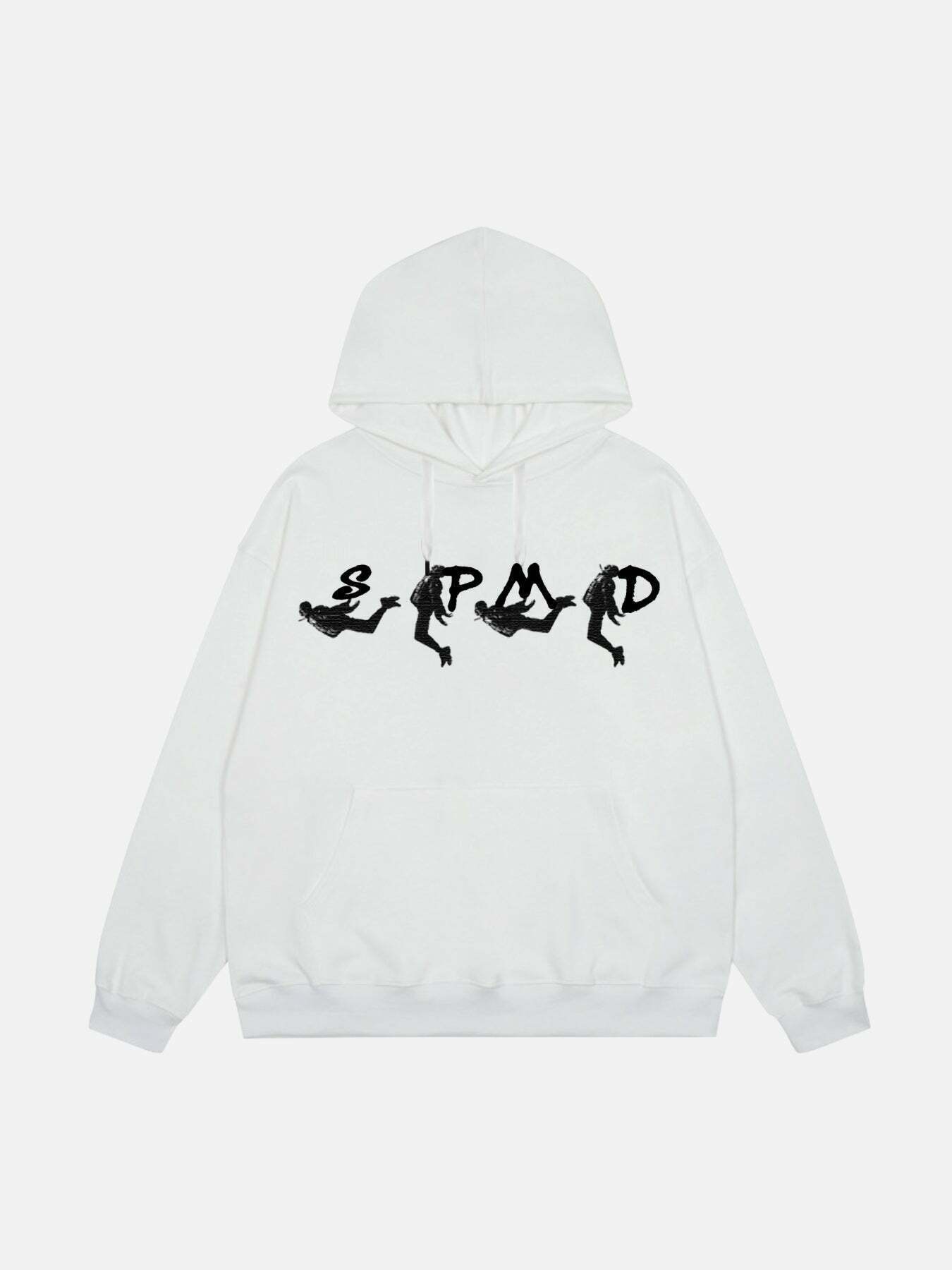 Gen Z K-POP Streetwear: Trendy Character Print Hoodie for Y2K Style