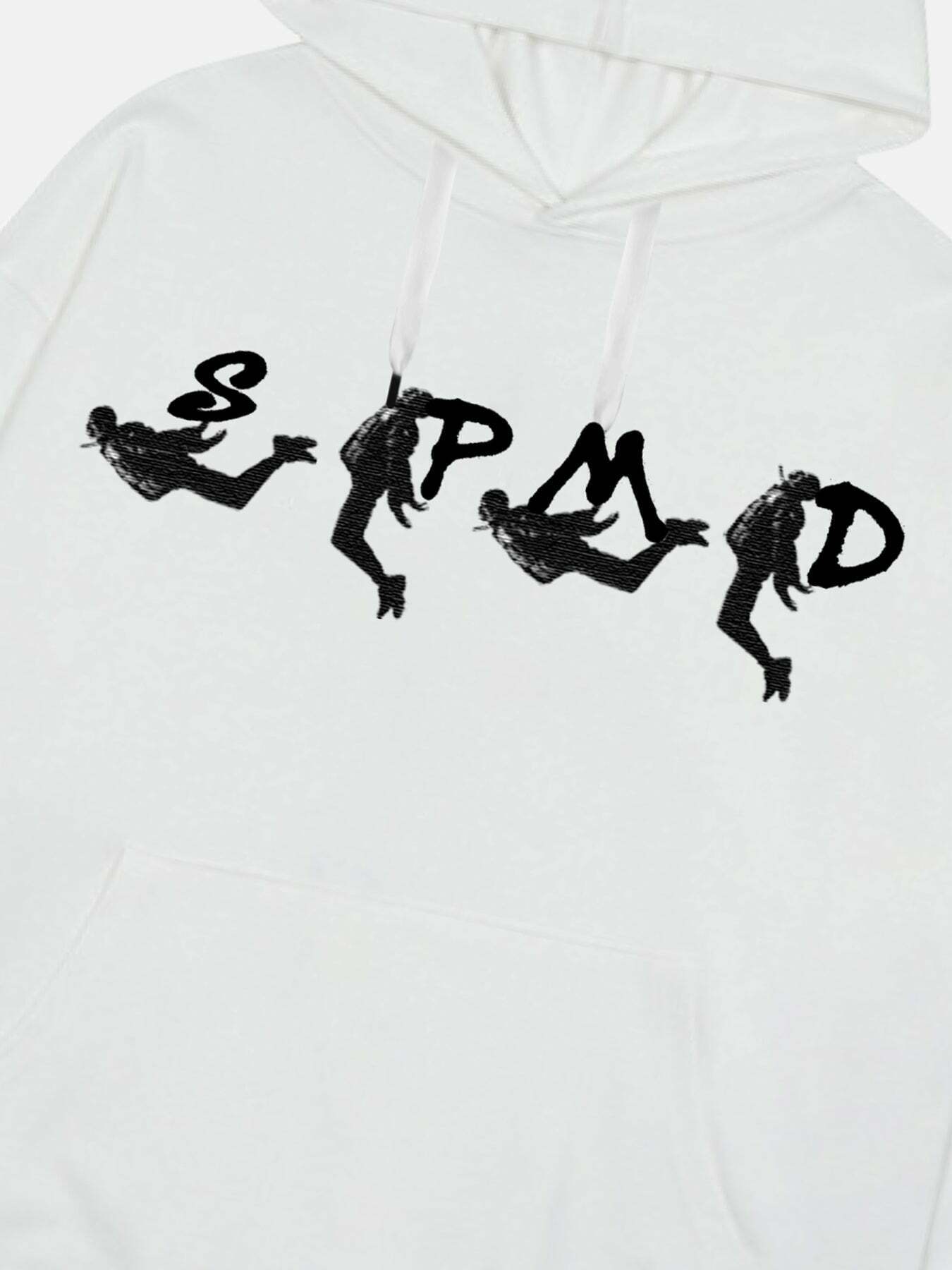 Gen Z K-POP Streetwear: Trendy Character Print Hoodie for Y2K Style