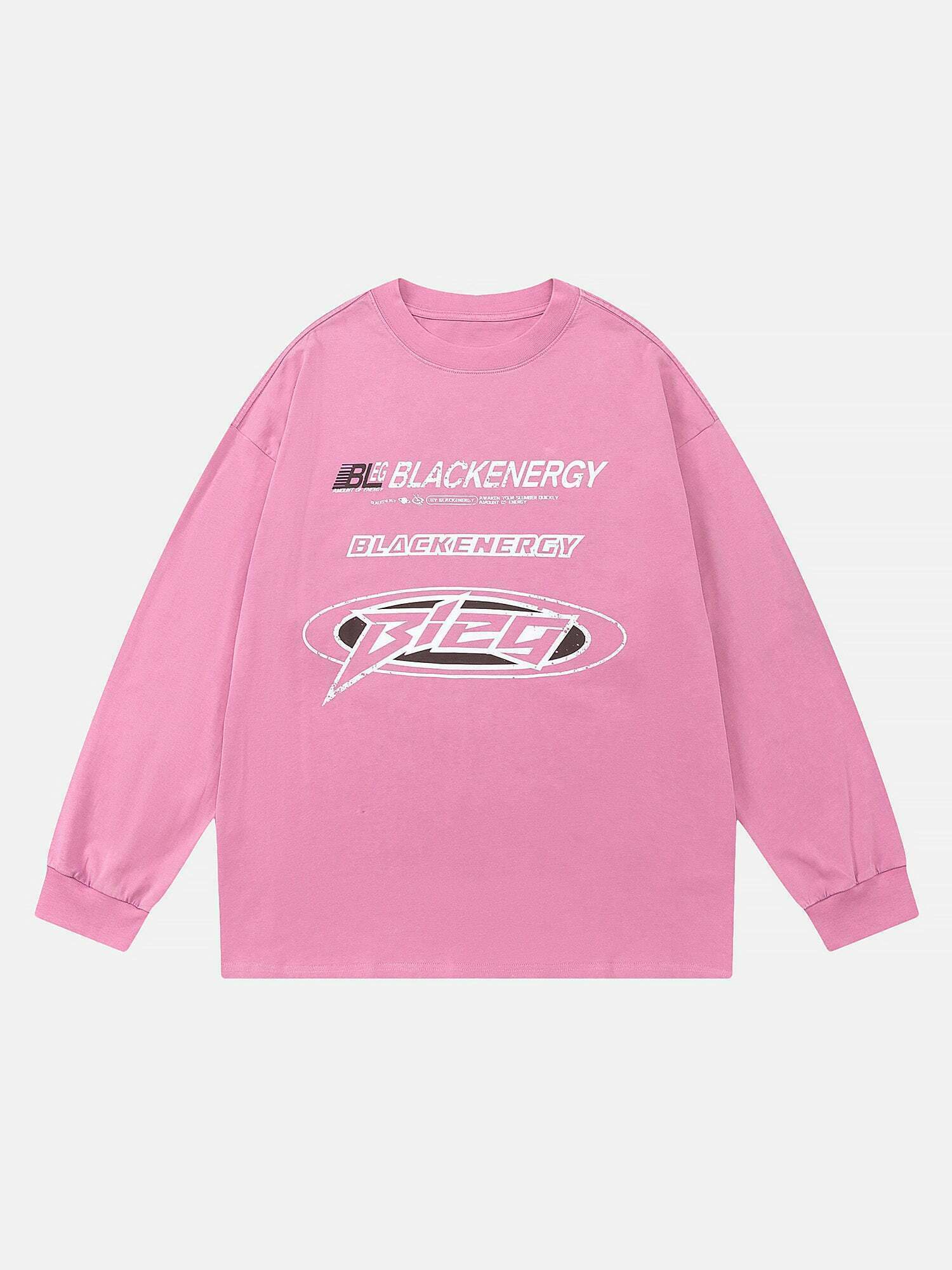 Gen Z K-POP Streetwear: Trendy Letter Print Long Sleeve Tee