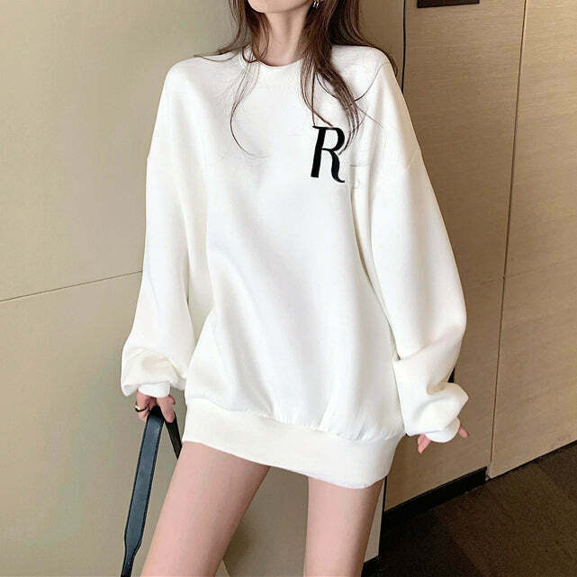 Gen Z K-POP Streetwear: Trendy Long Sleeve Sweatshirt for Casual Style