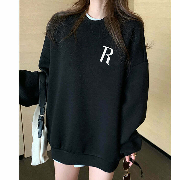 Gen Z K-POP Streetwear: Trendy Long Sleeve Sweatshirt for Casual Style