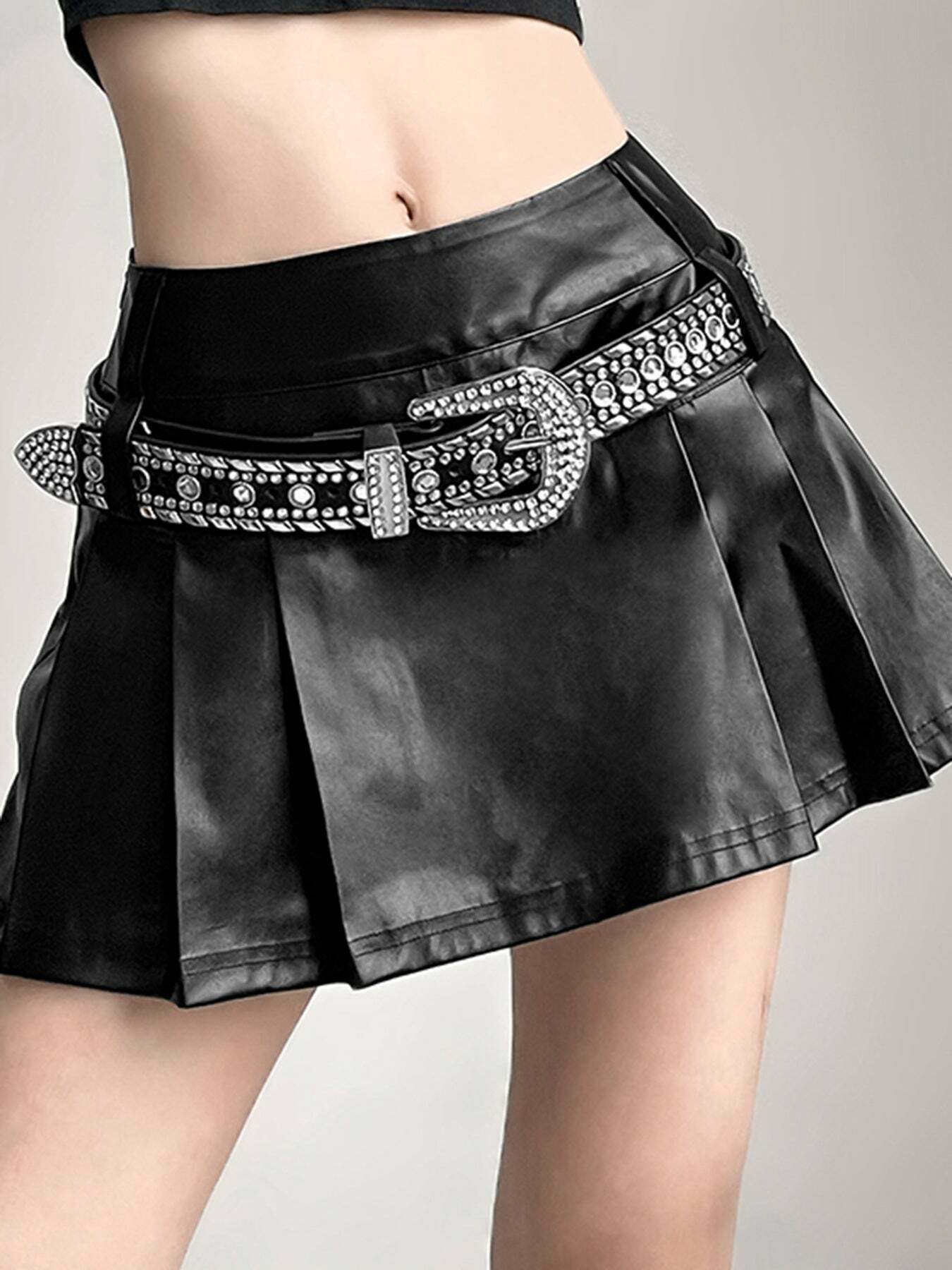 Gen Z K-POP Streetwear: Trendy Low-Waist Pleated Skirt for Fashion-Forward Girls