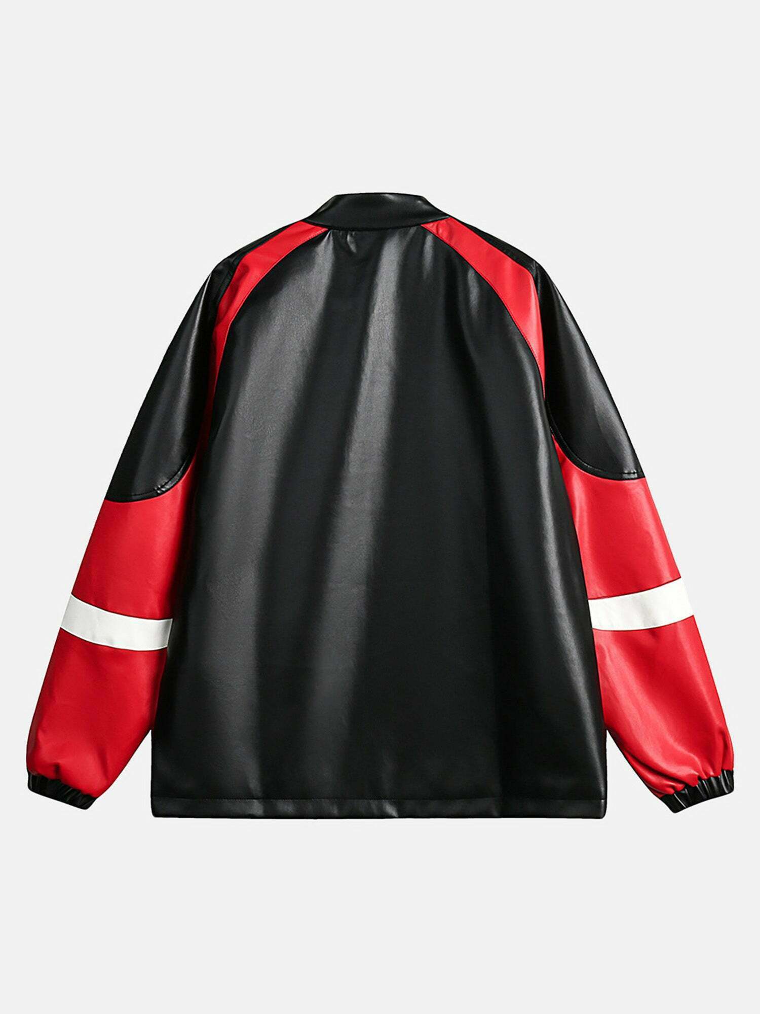 Gen Z K-POP Streetwear: Trendy Patchwork Motorcycle Jacket