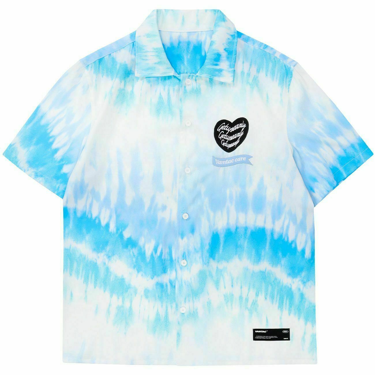 Gen Z K-POP Streetwear: Trendy Tie Dye Short Sleeve Shirt for Y2K Style