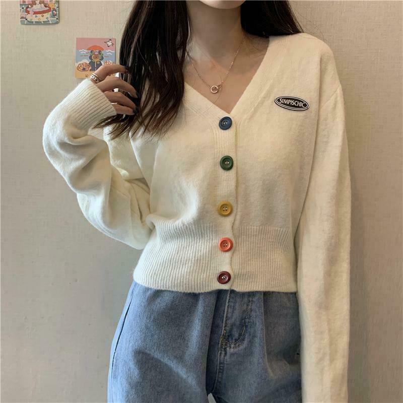 Gen Z K-POP Streetwear V-Neck Sweater Coat Cardigan