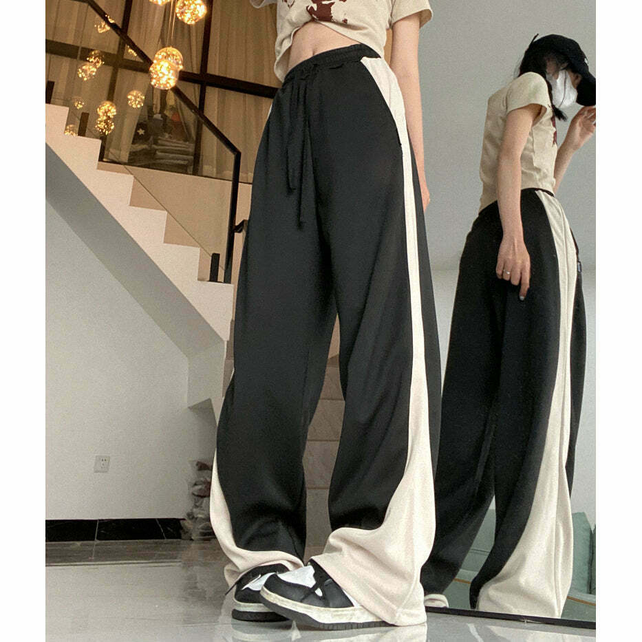 Gen Z K-POP Streetwear: Wide-Leg All-Match Drape Trousers