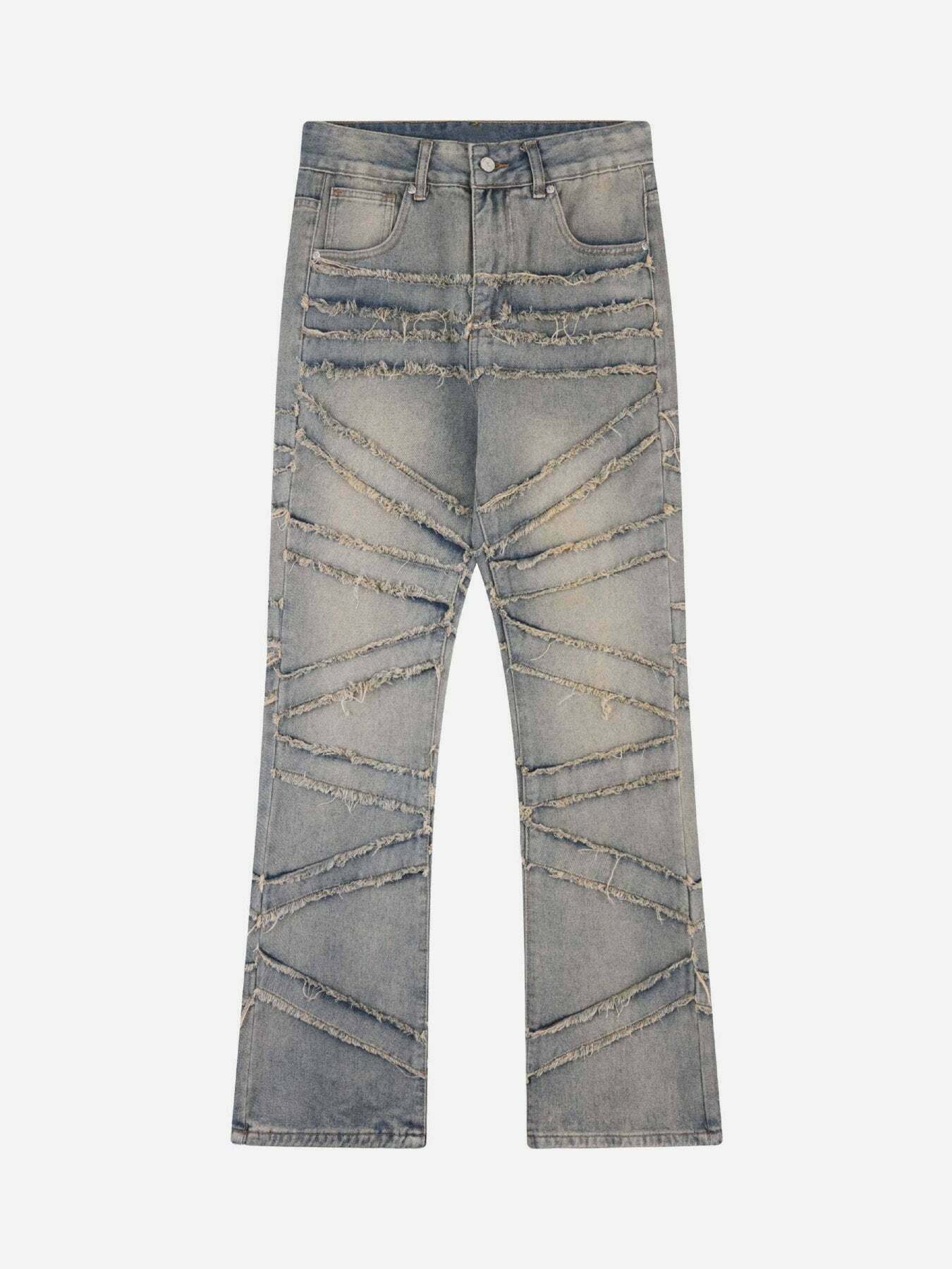 Gen Z K-POP Streetwear: Wide Leg Cat Whisker Jeans