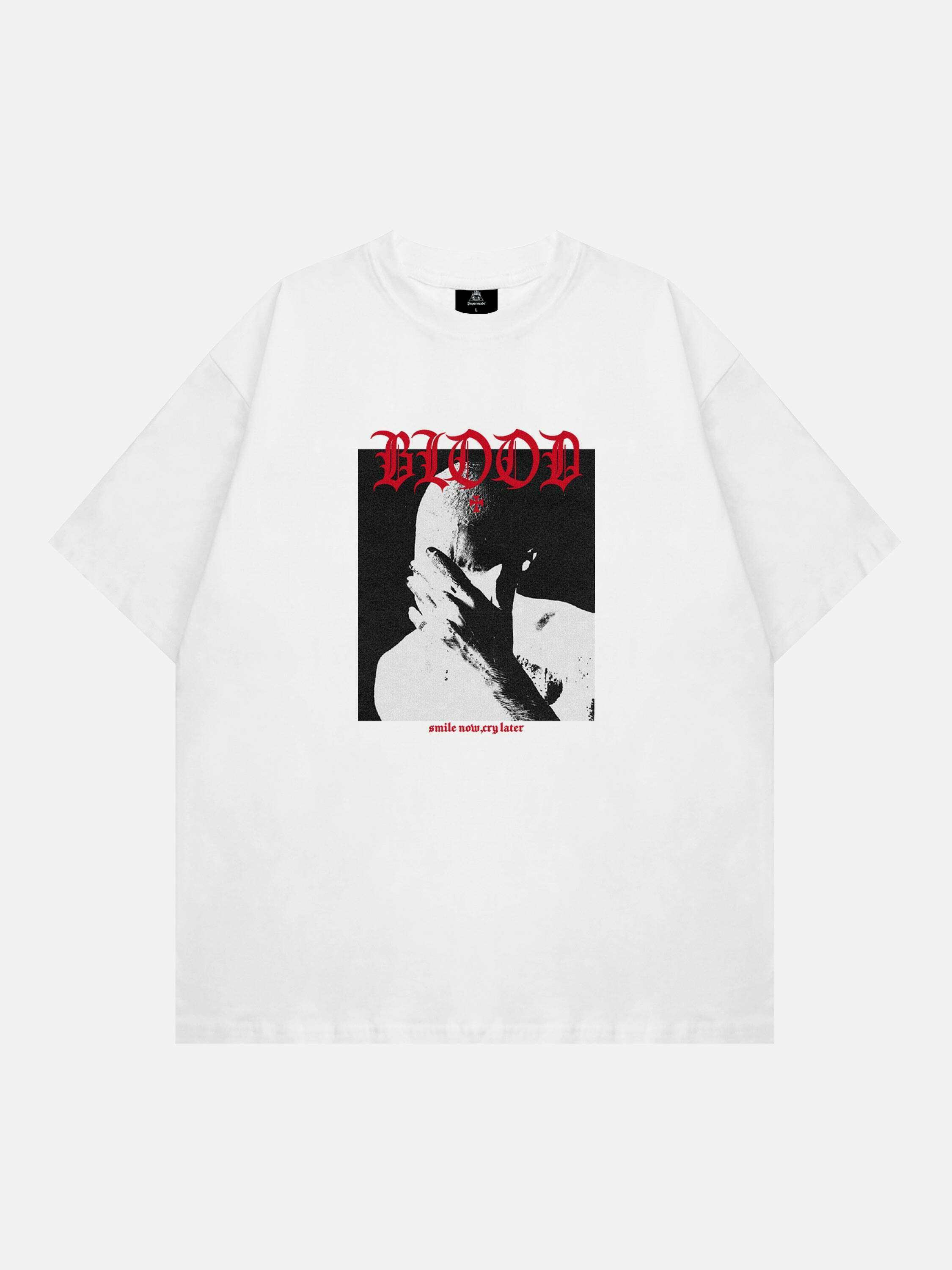 Gen Z K-POP Streetwear: Y2K Inspired Portrait Print Tee