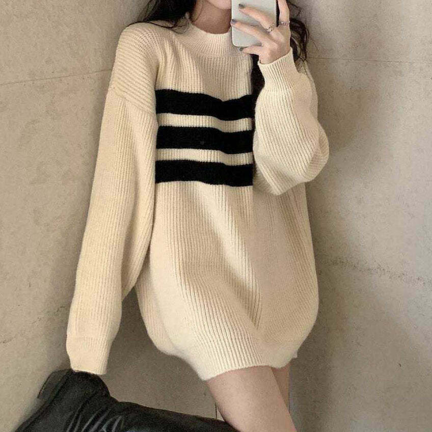 Gen Z K-POP Streetwear Y2K Long Sleeve Round Neck Sweater