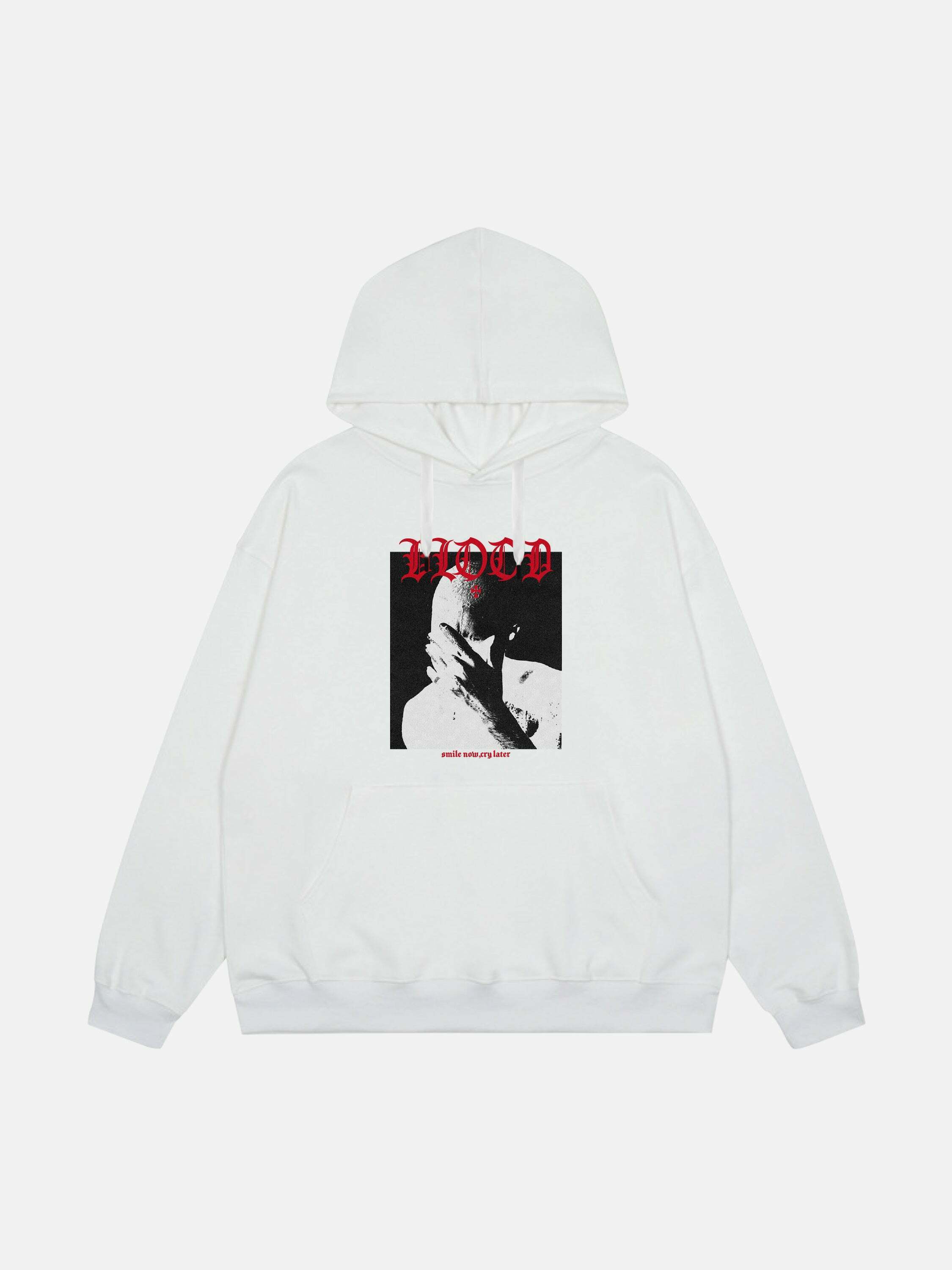 Gen Z K-POP Streetwear: Y2K Style Portrait Print Hoodie