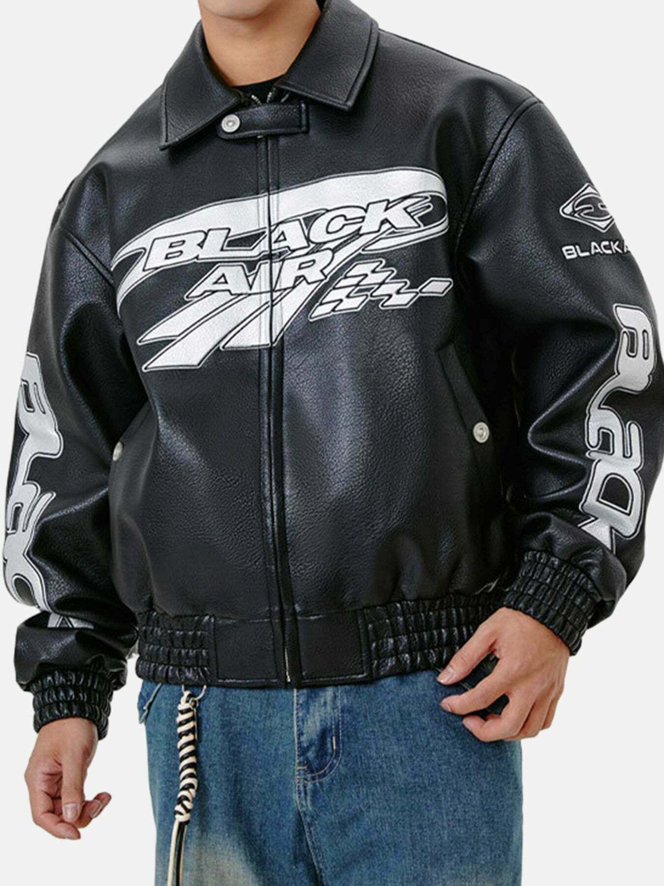 Gen Z K-POP Y2K Style Vintage Street PU Leather Jacket