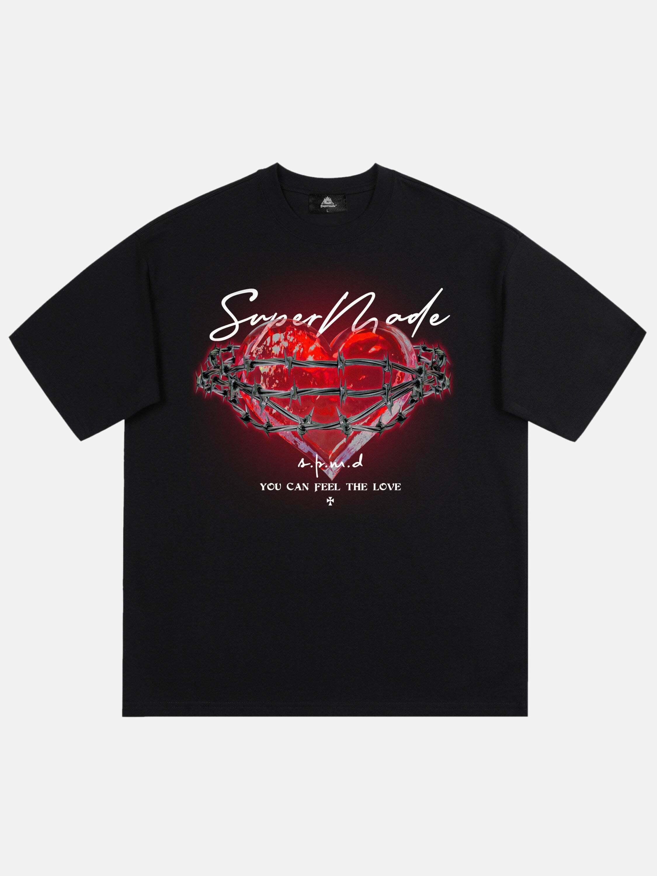 Gen Z Love Print Tee: Trendy K-POP Streetwear for Y2K Style