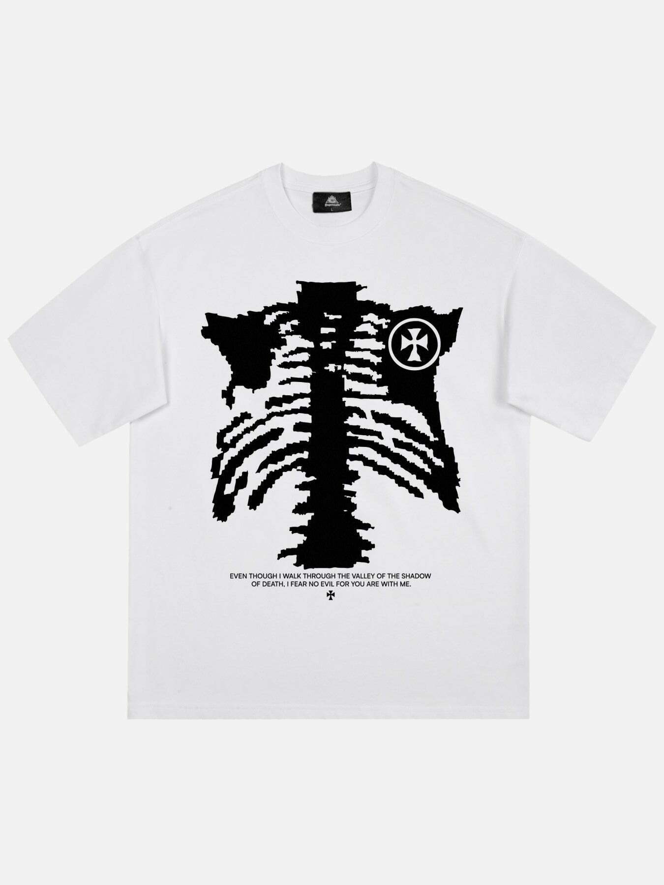 Gen Z Skull Print Tee: K-POP Streetwear for Y2K Fashion