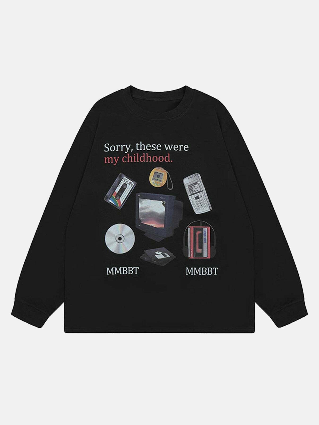 Gen Z Street Punk Crew Neck Sweater for K-POP & Y2K Fashion