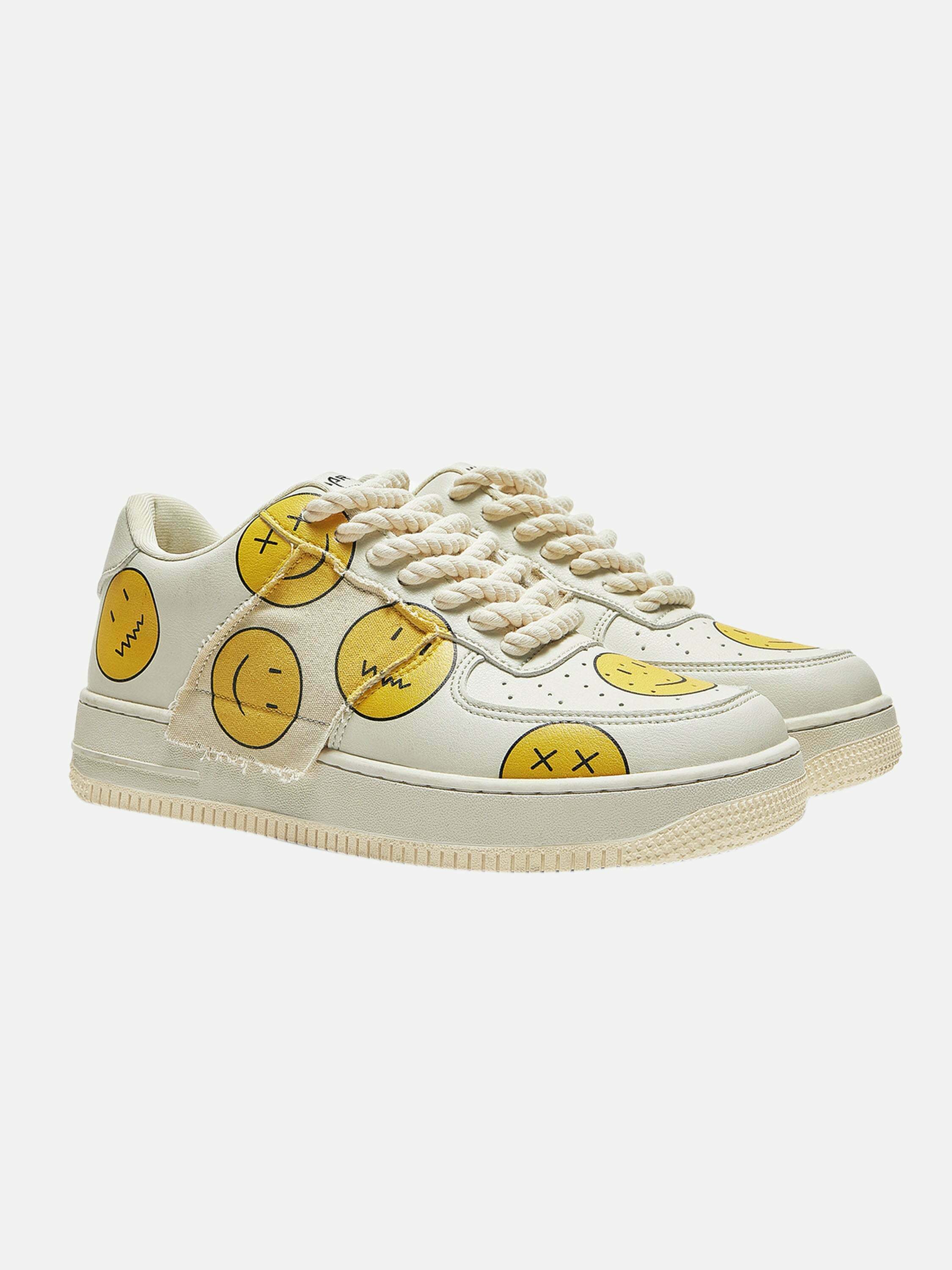 Gen Z Streetwear: American Fun Smiley Face Board Shoes for K-POP & Y2K Fashion