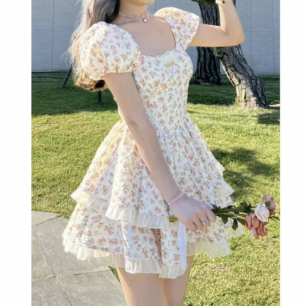 Gen Z Streetwear: Backless Floral Dress with Bow Knot Detail